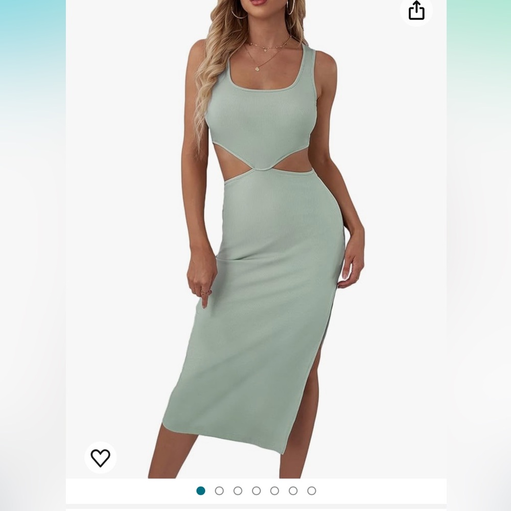 Baby blue cut out midi dress body con